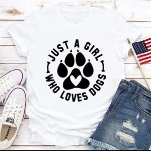Just a girl who loves dogs women short sleeve t shirt